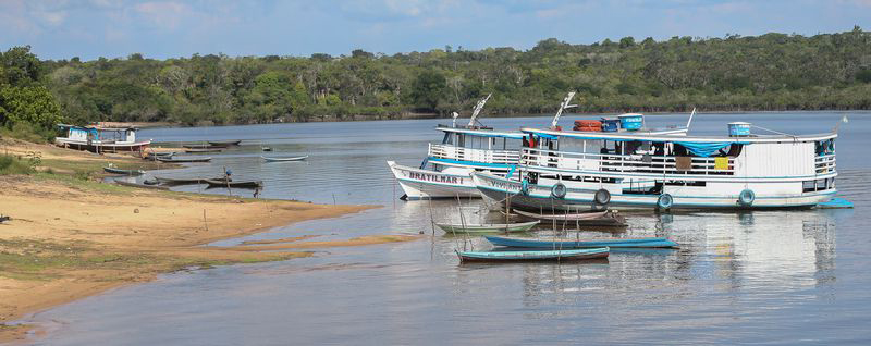 Deslocamento de Santarém (PA) em barco recreio até o encontro das águas (Tapajós e Amazônia). Crédito: José Cruz/Agência Brasil